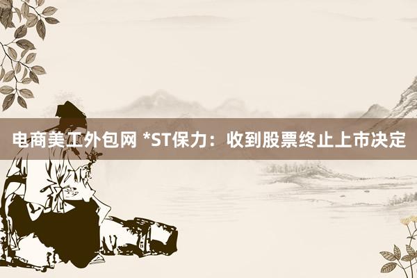 电商美工外包网 *ST保力：收到股票终止上市决定