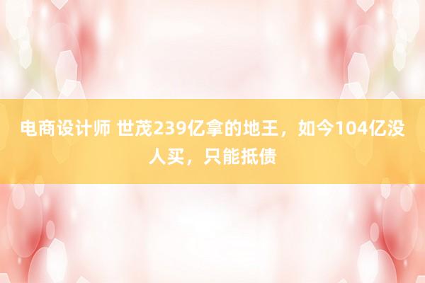   电商设计师 世茂239亿拿的地王，如今104亿没人买，只能抵债