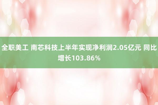 全职美工 南芯科技上半年实现净利润2.05亿元 同比增长103.86%