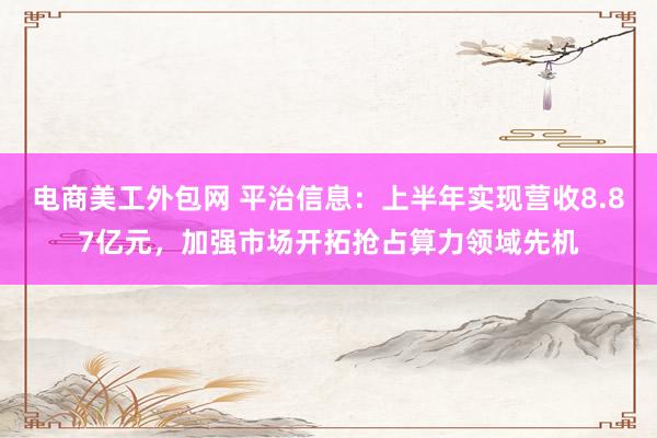   电商美工外包网 平治信息：上半年实现营收8.87亿元，加强市场开拓抢占算力领域先机